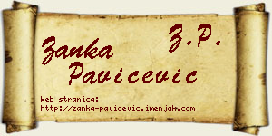 Žanka Pavičević vizit kartica
